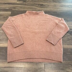 Vince Sweater Women Large Blush Pink 100% Cashmere Mock Neck Knit Pullover Soft